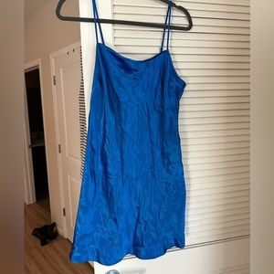 Blue silk Aritzia dress